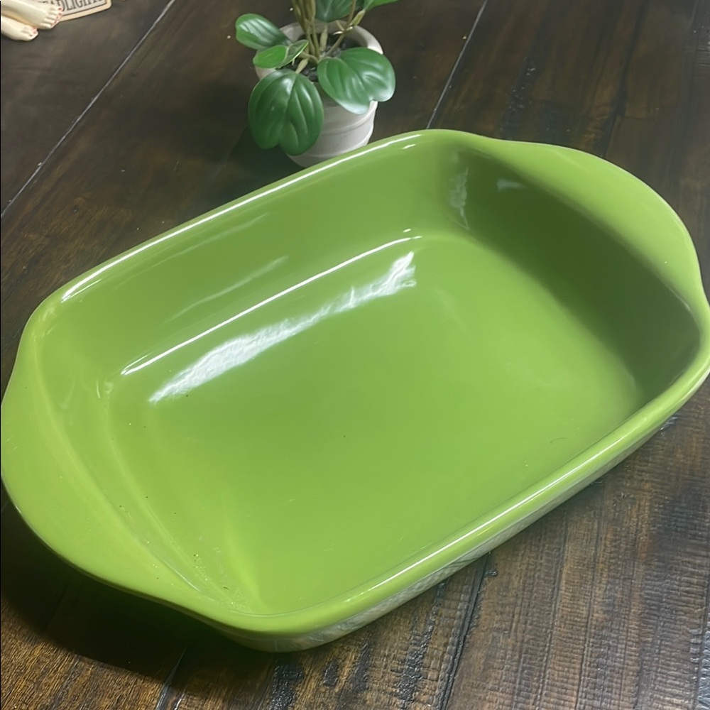 Gates Ware by Laurie Gates Green Ceramic Casserole Baking Dish